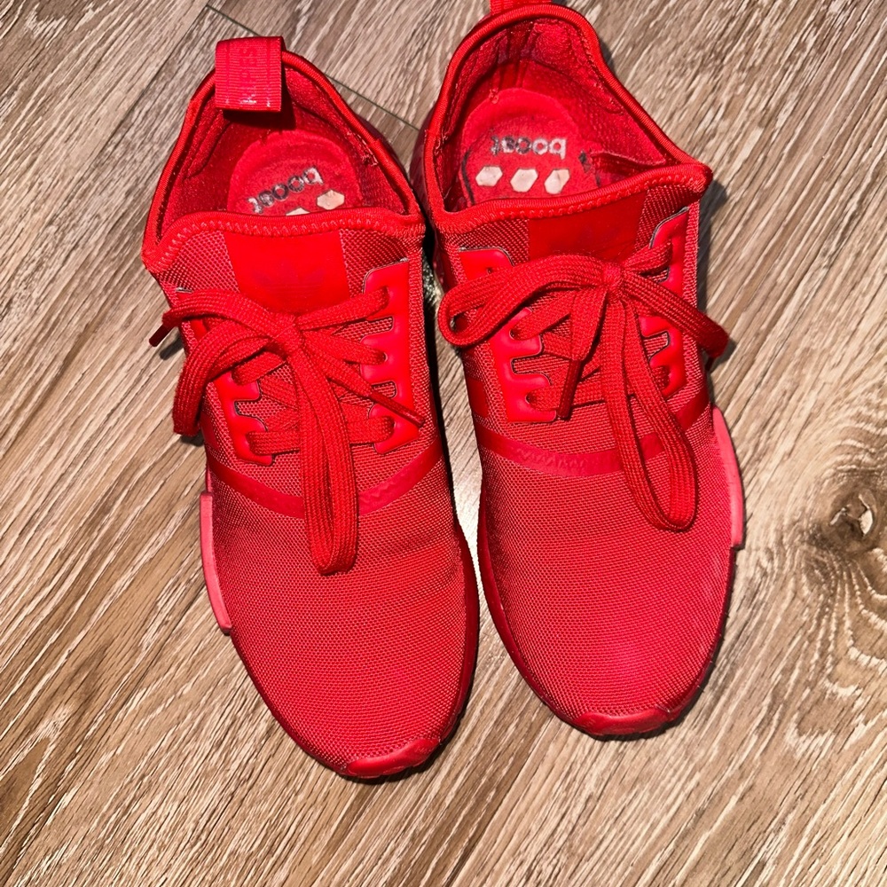 Adidas red boost sneakers
